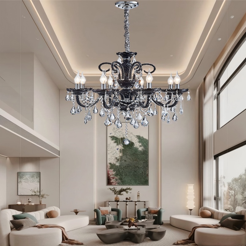 法式複古客廳水晶吊燈美式輕奢餐廳臥室燈歐式高級感大氣蠟燭燈具