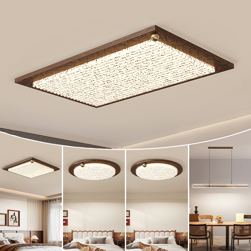 LED木紋色吸頂燈餐廳客廳臥室現代簡約燈具