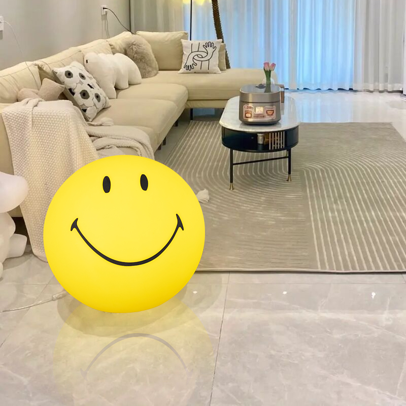 smiley笑臉燈客廳臥室落地台燈網紅卡通草坪氛圍燈微笑治愈