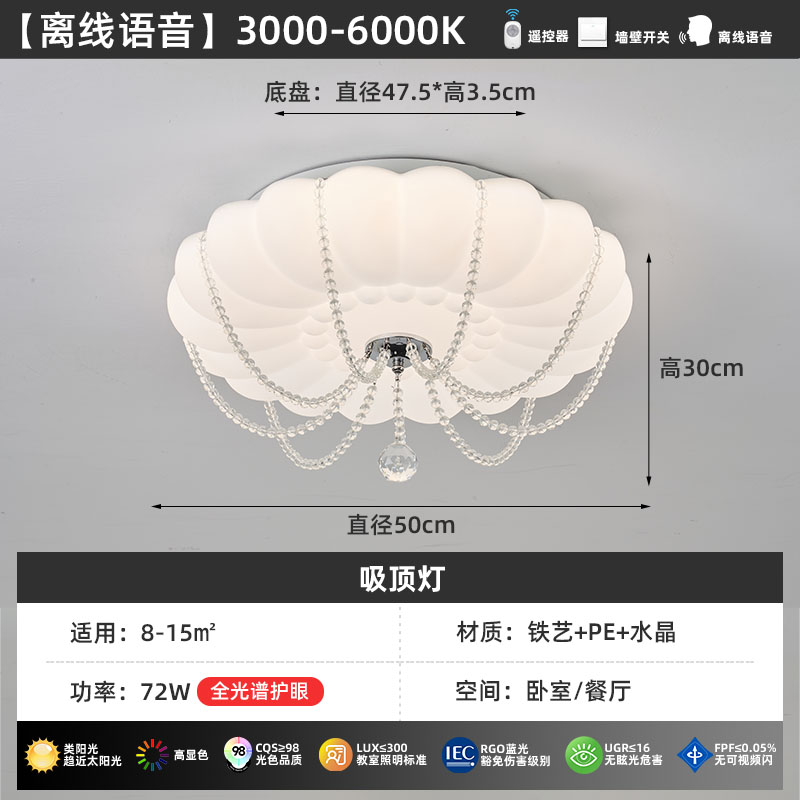 臥室燈輕奢高級感led吸頂燈主臥燈房間燈餐廳護眼2026新款